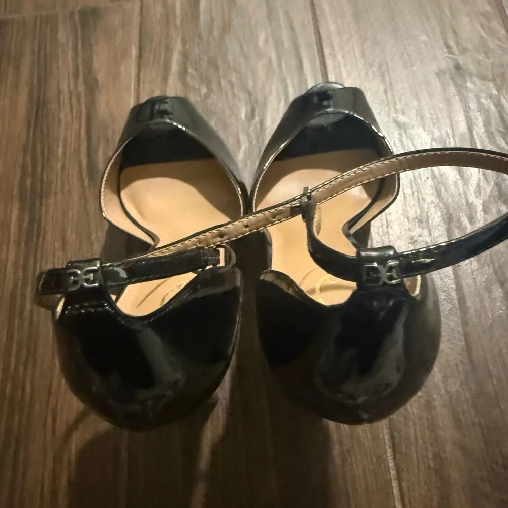 Elegant Black Peep-Toe platform patent leather Heels